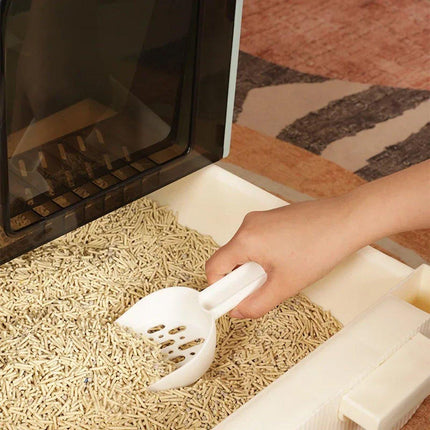Fully Enclosed Cat Litter Pan Large Litter Box with Drawer Cat Toilet Tray