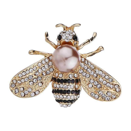 Fashion Enamel Rhinestone Insect Brooches for Women Men Bee Crystal Jewelry Gift