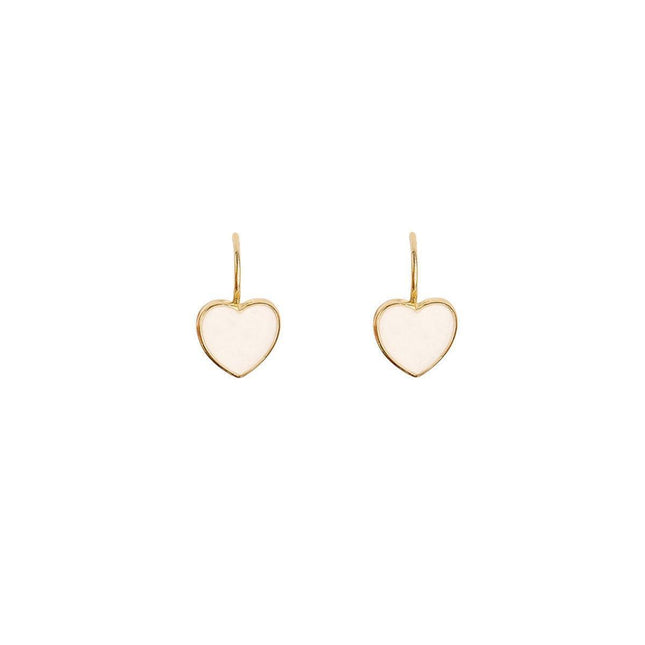 Stylish Milk White Earrings for Women Fashionable Simple Ear Studs and Hooks