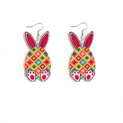Easter Acrylic Bunny Earrings Cute Cartoon Rabbit Jewelry Spring Holiday Gifts