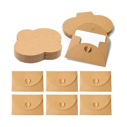 100pcs Vintage Kraft Wedding Envelopes Greeting Cards DIY Invitations Pack