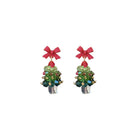 Cute Christmas Tree Stud Earrings for Girls Holiday Jewelry Festive Fashion Gift