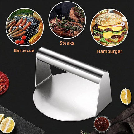 Burger Press Meat Smasher Hamburger Steak No-Rust for Griddle Accessory BBQ Home - Aimall