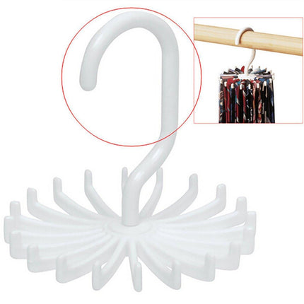 Plastic Mini 360 Degree Rotating Tie Hanger Closet Organizer Space Saving Tool