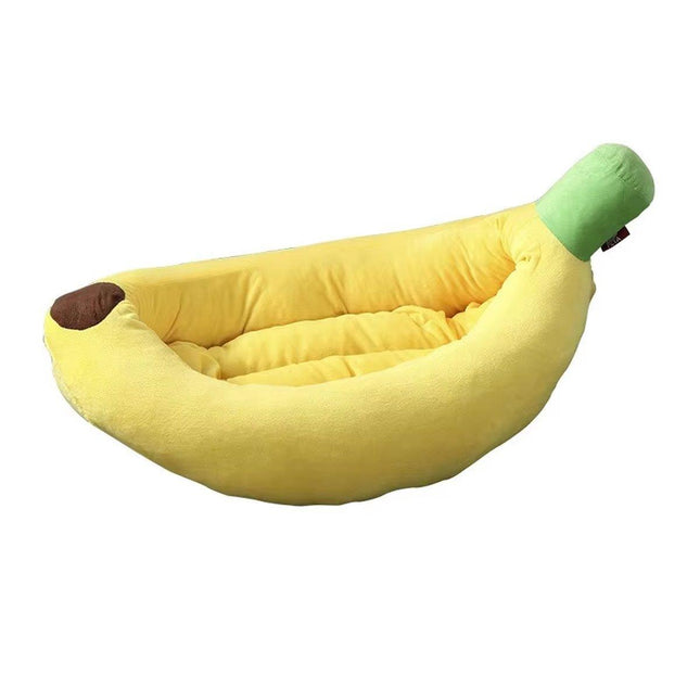 Cute Banana Shape Pet Bed Winter Warm Dog Cat Kennel Cozy Pet Cartoon Bed Mat