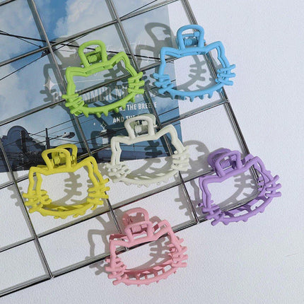 6pcs Metal Hollow Cat Ear Hair Clips Half Updo Plate Headdress Hair Accessories