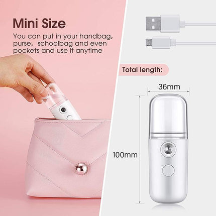 Face Moisturizing Mist Spray Machine USB Nano Facial Mister Facial Humidifier - Aimall