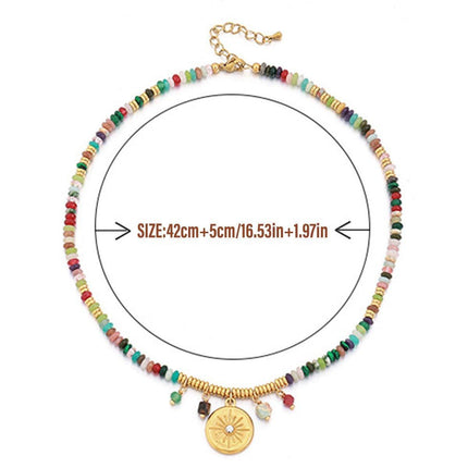 Vintage Ethnic Style Colourful Beaded Necklace Fashion Jewelry Women Gift