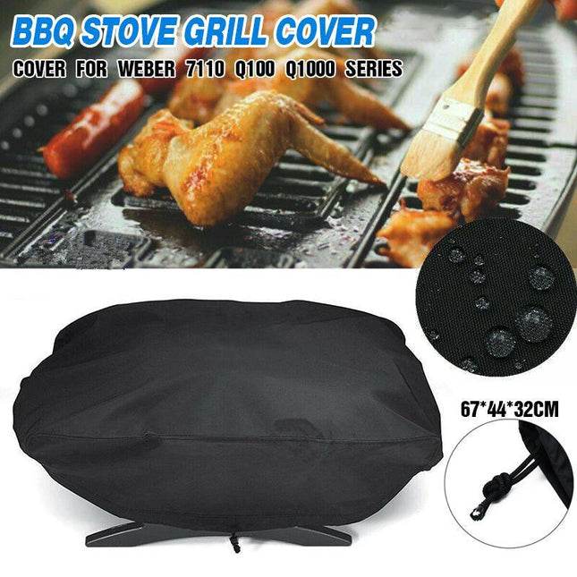 Outdoor BBQ Barbecue Grill Cover Waterproof Dustproof For Weber 7110 Q1000 - Aimall