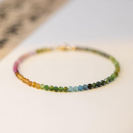 Extremely Fine 2mm Rainbow Bracelet Women Gradient Colorful Jewelry for Fashion