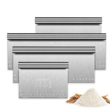 Stainless Steel Dough Cutter Knife Measurement Scraper Pastry Baking Tool
