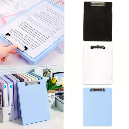 4pcs A4 File Folder Writing Pad Paper Clips Data Storage Organizer for Office