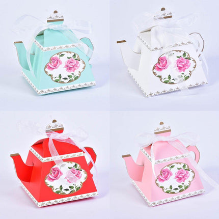 50Pcs Teapot Candy Boxes Wedding Favor Gift Packaging Tea Party Decorations