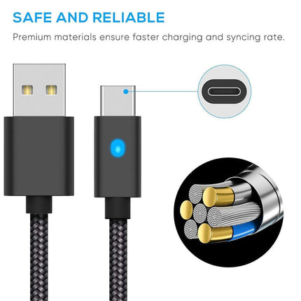 For PS5 Controller 3M USB Type-C Braided Fast Charging Cable for PS5 NS PRO