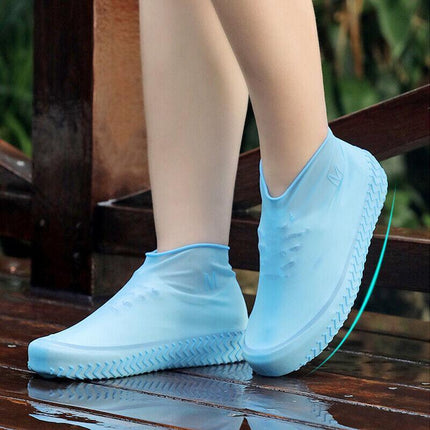 Shoe Cover Waterproof Silicone Non Slip Rain Water RUBBER Foot Boot Overshoe M Size - Aimall