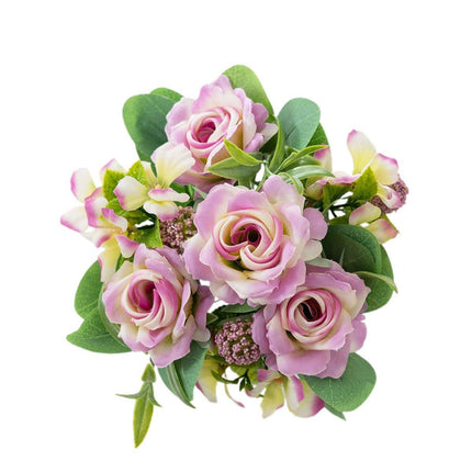 2Pcs Simulation Rose Bouquet Home Decoration Artificial Flower Arrangement Set