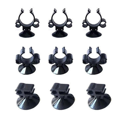 10X Double Clip Suction Cup Holder for Aquarium Tube and Rod Mounting Support
