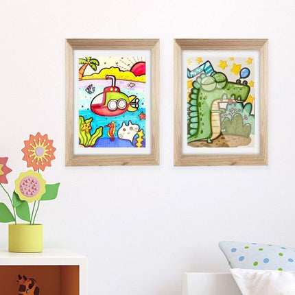 Wooden Kids Art Frames Display Holds 150 Pictures for Children Art Projects