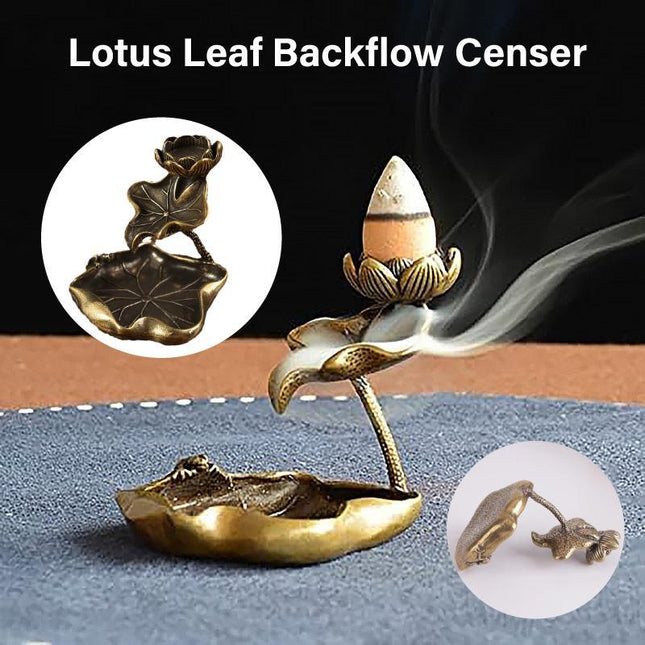 Lotus Flower Incense Holder Flowing Backflow Burner Home Office Decor Ornament