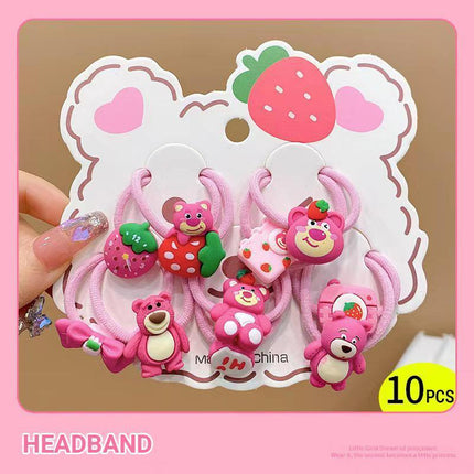 Cute hair bands with cartoon bear and strawberries design