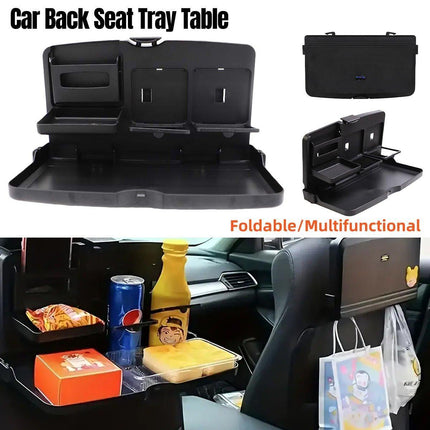 Foldable Back Seat Tray Table Multifunctional Car Organizer with Drink and Laptop Holder