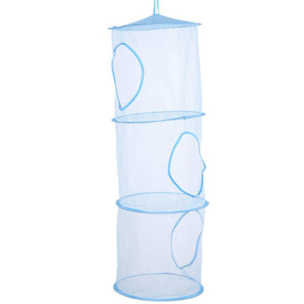 Foldable Clothes Drying Basket Three-layer Hanging Storage Breathable Organizer