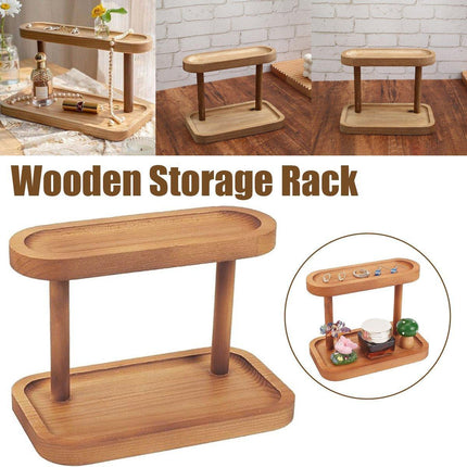 Wooden Storage Rack Desktop Organizer for Jewelry Cosmetics Flower Dessert