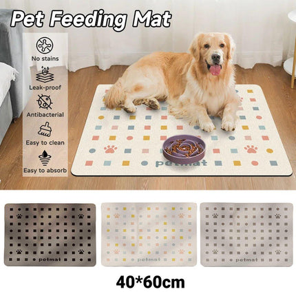 Pet Feeding Mat Dogs Cats Absorbent Non Slip Pet Placemat Waterproof Mat