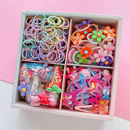 126pcs Hair Accessories Set with Clips Rubber Bands Headbands Girls Gift