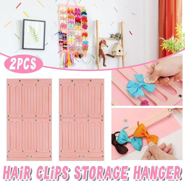 2PCS Pink Hair Accessories Holder Wall Rack for Hairbands Hairpins and Jewelry Storage