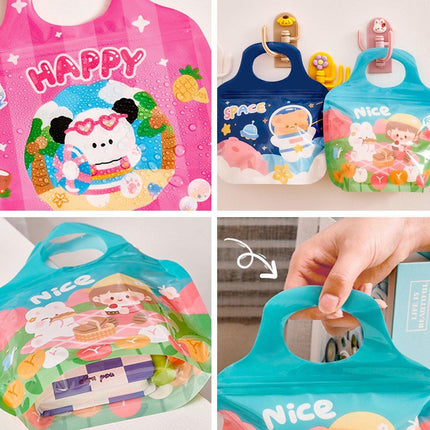 50PCS Cartoon Ziplock Snack Bags Shaped Food Storage Treat Pouches for Parties