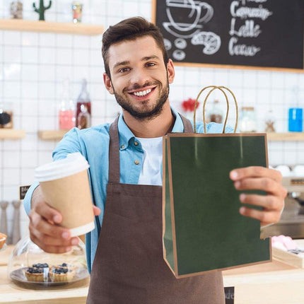 Gift Kraft Paper Bags for Packaging and Takeaway 50PCS