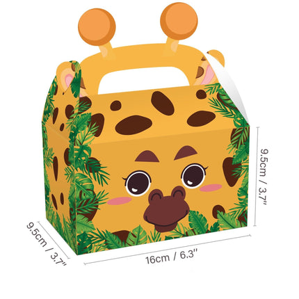 24X Jungle Safari Animal Gift Boxes Bag Favour Present Wrapping Candy Cookie Box