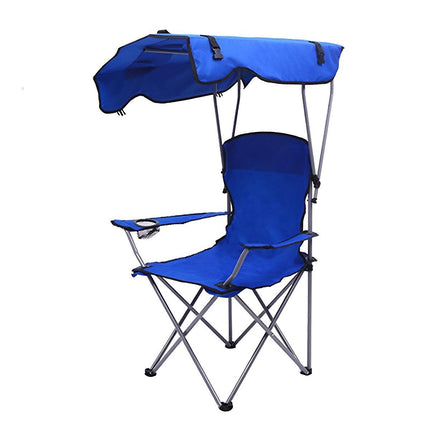 Canopy Chair Foldable W/ Sun Shade Beach Camping Folding Outdoor Fishing Blue - Aimall