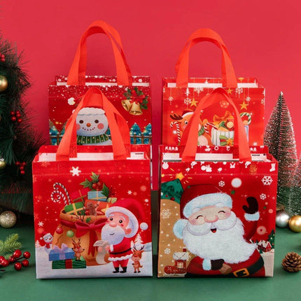 25pcs Christmas Non-Woven Shopping Tote Bags Printed Colour Party Gift Bags