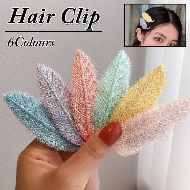 For Women Sweet Leaf Gradient Color Cute Hairpins Barrettes Side Clip Hair Clip - Aimall