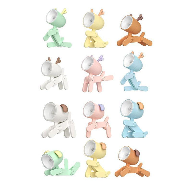 Mini Cartoon Animals Led Desk Lamp Portable Adjustable Cute Pet Night Light Lamp - Aimall