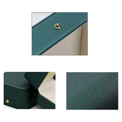 Dark Green Jewelry Box Ring Box Pair Compact Storage Box for Rings Accessories
