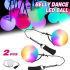 Pair of LED Poi Balls Multi Coloured Light up Ball Belly Dance Party Festival - Aimall