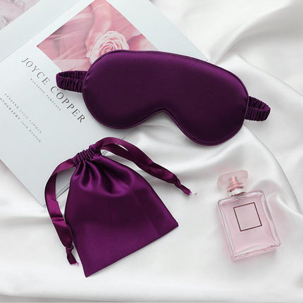 Pure Soft Silk EyeShade Blindfold Sleep Eye Mask Cover Light Shade Travel Relax - Aimall