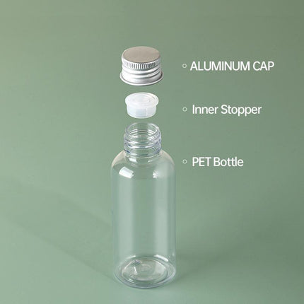 20pcs Brown Transparent Cosmetic Bottles with Aluminum Lids for Packaging