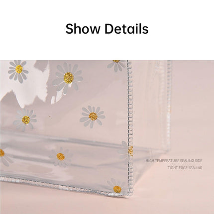 10pcs Small Fresh Transparent PVC Tote Bag Wedding Candy Gift Bag Daisy Design