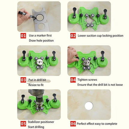 Multifunction Glass Tile Positioning Tool Drill Chuck Marble Hole Punching Tool