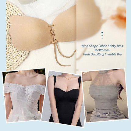 Strapless Backless Invisible BRA Push Up Stick On Silicone Lingerie Adjustable Nude - Aimall