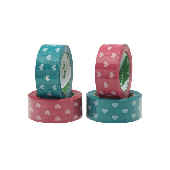 5pcs Cute Personality Packing Sealing Tape Adhesive Heart Design Colourful Glue