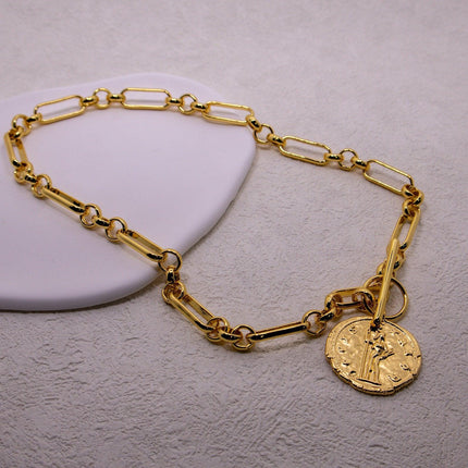 Chain Vintage OT Clasp Necklace Elegant Jewelry for Women Fashion Necklace