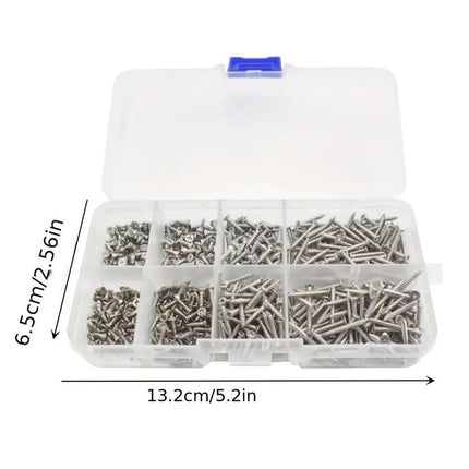 800Pcs M2 Kit Assorted  Self Tapping Screw Cross Flat Head