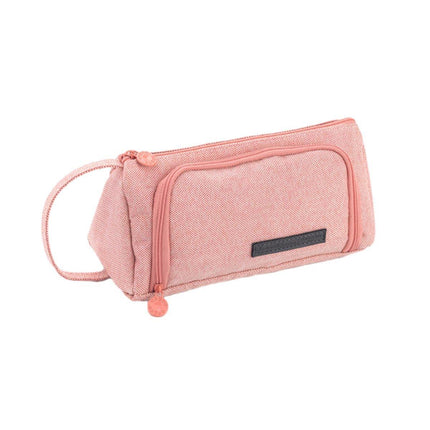 Large Capacity Student Canvas Pencil Case Pencil Bag Multi-functional Cute - Aimall