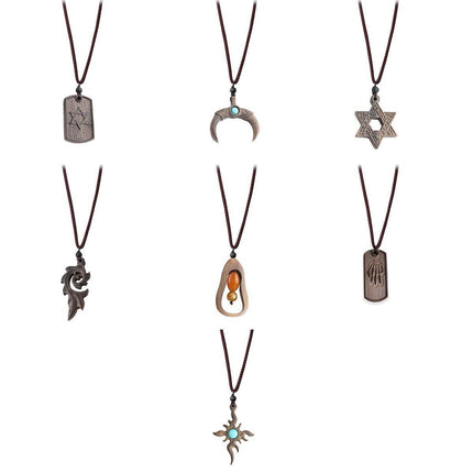 Ethnic Style Retro Long Sweater Chain Necklace with Wooden Pendant Fashion