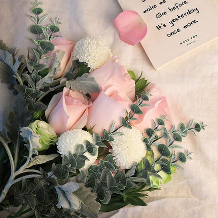 20PCS Eucalyptus Plastic Leaves Holiday Christmas Decor Wedding Home Flowers